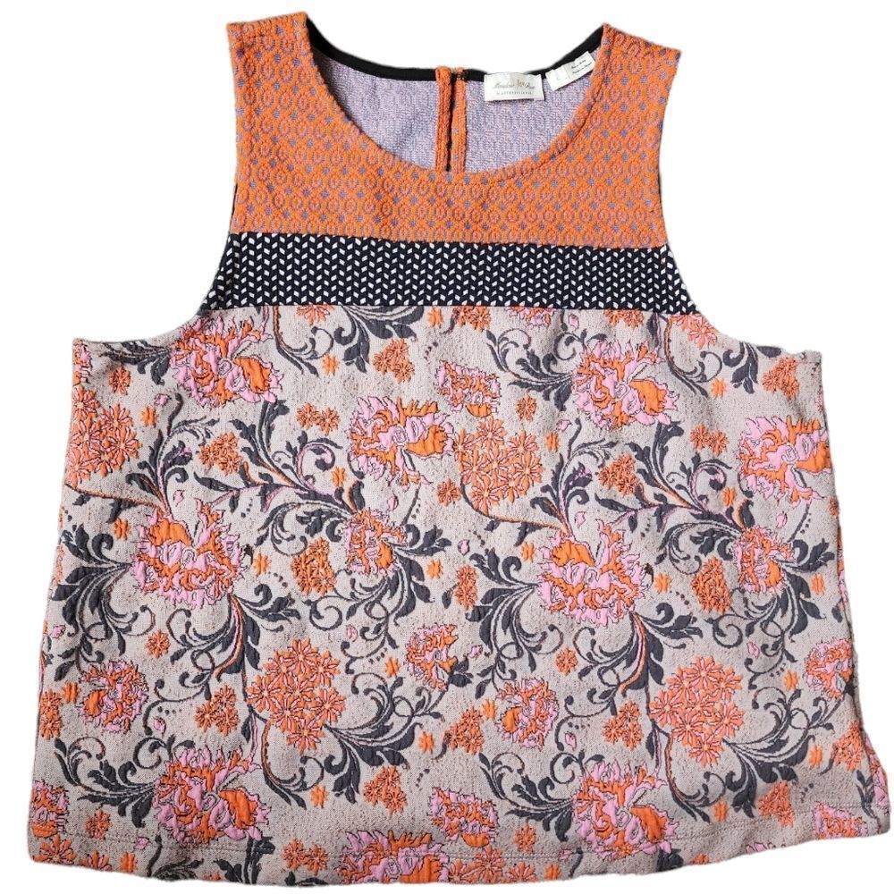 Anthropologie Meadow Rue Poppy Jaquard Tank